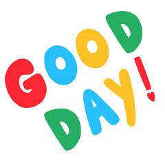 Cute element good day text clipart.