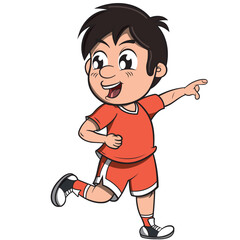 Dibujo vectorial sin fondo de un niño jugando futbol