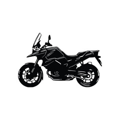Obraz premium Motorcycle silhouette Vector. Flat style. Side view, illustration