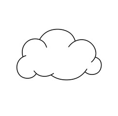 Vector isolated one single simplest cloud colorless black and white contour line easy drawing