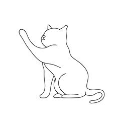 Vector isolated one single simplest  colorless black and white contour line easy drawing