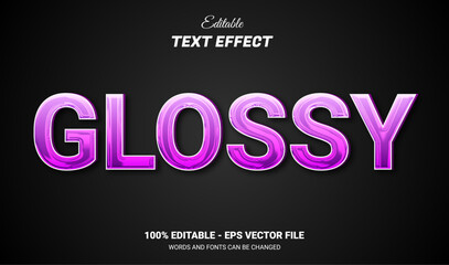 glossy purple editable text effect