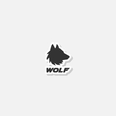 Wolf head logo sticker icon