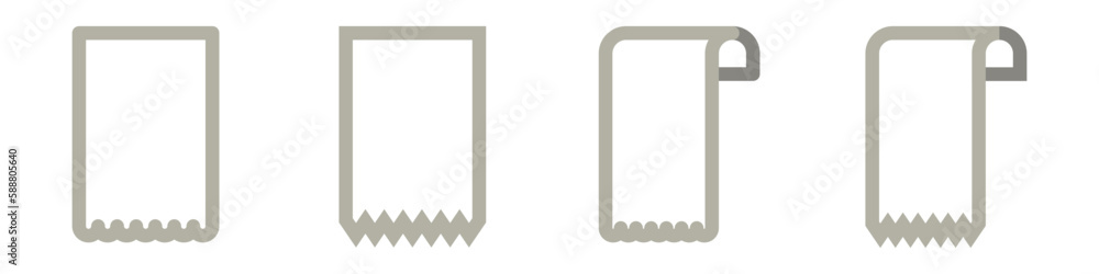 Aufkleber shopping receipts vector set. different styles of store receipts. shop receipt concept. payment data