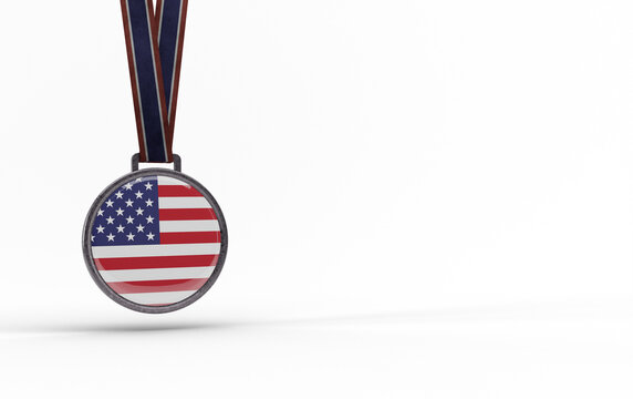 american medal on a transparent background and rendered in high quality, suitable to be used as a design template