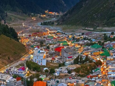 Naran Kaghan night view from the top of the mountain 