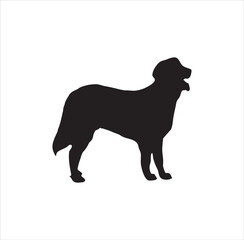A fatty dog silhouette vector art.