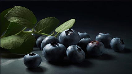 Blueberries on the table