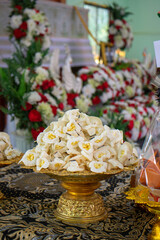 Chan flowers made of paper and wood, used in the funeral rites of Thai people in Buddhism.