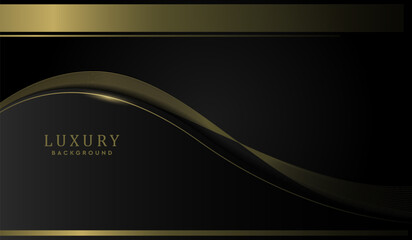 Luxury black background with a golden color abstract, for templates, brochures, business card or banner