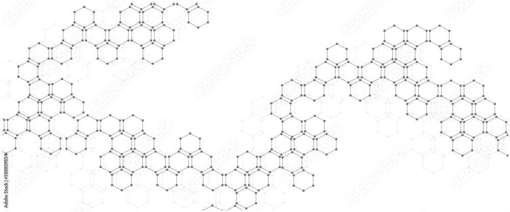Wall mural polygon structure network technology connect lines background template.