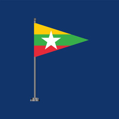 Illustration of Myanmar flag Template