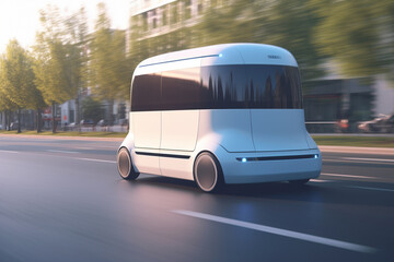 Autonomous Delivery Van: AI-Driven Concept Illustration