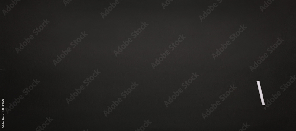 Wall mural black board with chalk, free space, school and education concept, blackboard banner background