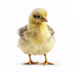 Obraz premium цыпленок на белом фоне сгенерирована искусственным интеллектом 