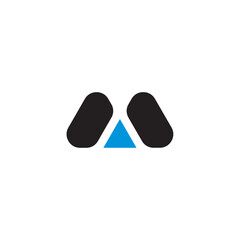 minimalist letter m logo vector icon