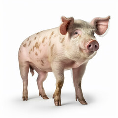 pig on a white background