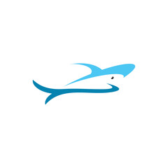 shark stylized logo vector icon