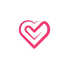 stylized heart love rose logo vector clipart