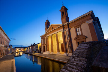 comacchio regional park delta del po lagoon city famous for its archaeological excavations and eel...