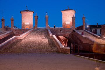 comacchio regional park delta del po lagoon city famous for its archaeological excavations and eel...