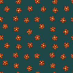 Chamomile flower seamless pattern in simple style. Abstract floral endless background.