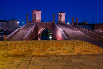 comacchio regional park delta del po lagoon city famous for its archaeological excavations and eel...