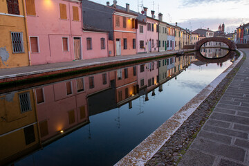 comacchio regional park delta del po lagoon city famous for its archaeological excavations and eel...