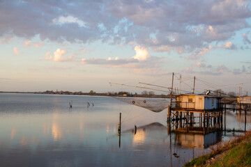 comacchio regional park delta del po lagoon city famous for its archaeological excavations and eel...