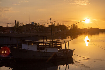 comacchio regional park delta del po lagoon city famous for its archaeological excavations and eel...