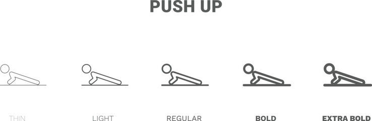 push up icon. Thin, regular, bold and more style push up icon from Fitness and Gym collection. Editable push up symbol can be used web and mobile