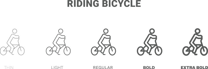 riding bicycle icon. Thin, regular, bold and more style riding bicycle icon from Fitness and Gym collection. Editable riding bicycle symbol can be used web and mobile