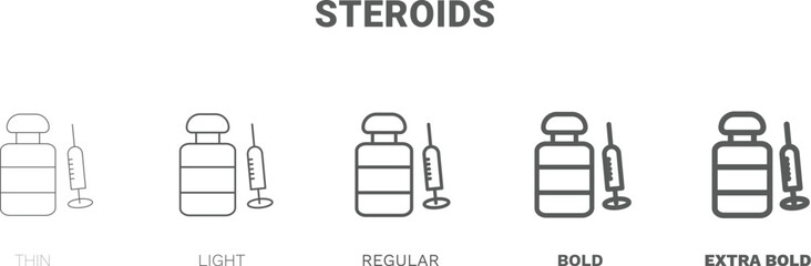 steroids icon. Thin, regular, bold and more style steroids icon from Fitness and Gym collection. Editable steroids symbol can be used web and mobile