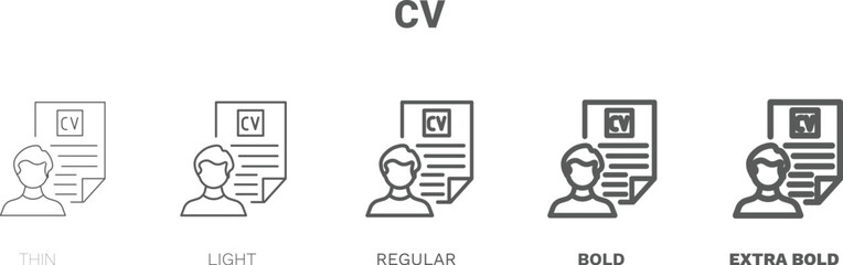 cv icon. Thin, regular, bold and more cv icon from Human Resources collection. Editable cv symbol can be used web and mobile
