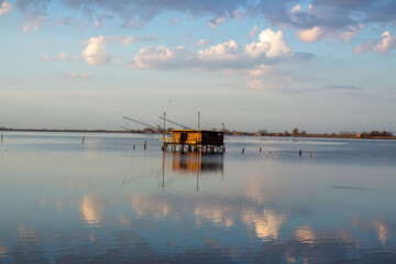 comacchio regional park delta del po lagoon city famous for its archaeological excavations and eel...