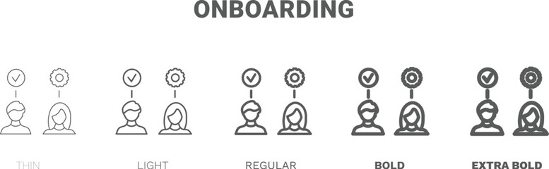 onboarding icon. Thin, regular, bold and more onboarding icon from Human Resources collection. Editable onboarding symbol can be used web and mobile
