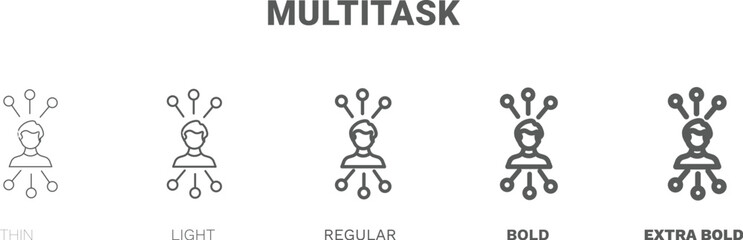 multitask icon. Thin, regular, bold and more multitask icon from Human Resources collection. Editable multitask symbol can be used web and mobile