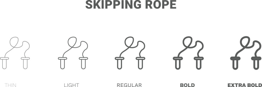 skipping rope icon. Thin, regular, bold and more style skipping rope icon from Fitness and Gym collection. Editable skipping rope symbol can be used web and mobile