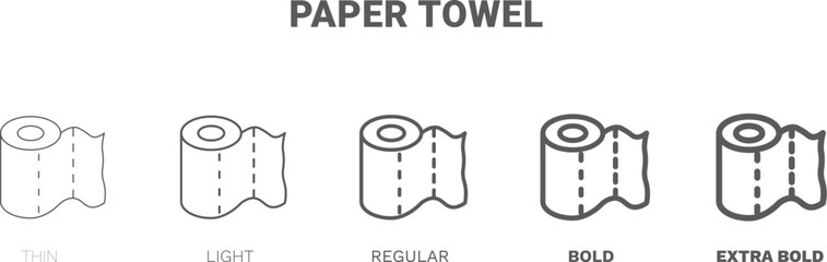 paper towel icon. Thin, regular, bold and more style paper towel icon from Hygiene and Sanitation collection. Editable paper towel symbol can be used web and mobile