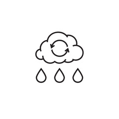 Rainwater harvesting system sign. Editable vector illustration