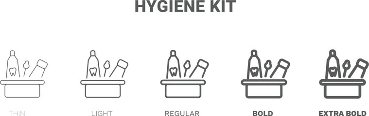 hygiene kit icon. Thin, regular, bold and more style hygiene kit icon from Hygiene and Sanitation collection. Editable hygiene kit symbol can be used web and mobile