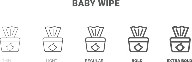 baby wipe icon. Thin, regular, bold and more style baby wipe icon from Hygiene and Sanitation collection. Editable baby wipe symbol can be used web and mobile