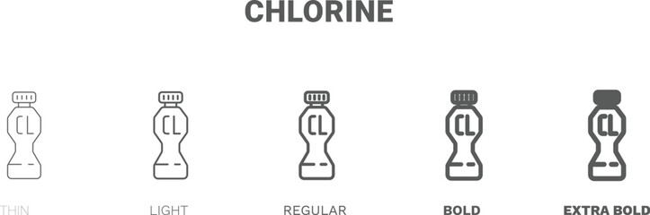 chlorine icon. Thin, regular, bold and more style chlorine icon from Hygiene and Sanitation collection. Editable chlorine symbol can be used web and mobile