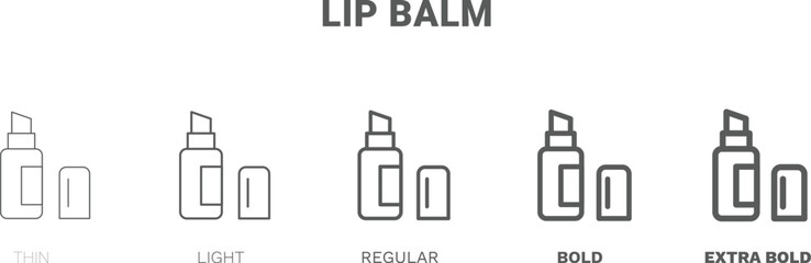 lip balm icon. Thin, regular, bold and more style lip balm icon from Hygiene and Sanitation collection. Editable lip balm symbol can be used web and mobile