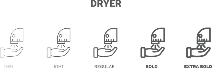 dryer icon. Thin, regular, bold and more style dryer icon from Hygiene and Sanitation collection. Editable dryer symbol can be used web and mobile