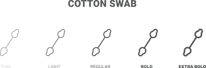 cotton swab icon. Thin, regular, bold and more style cotton swab icon from Hygiene and Sanitation collection. Editable cotton swab symbol can be used web and mobile