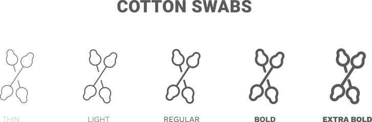 cotton swabs icon. Thin, regular, bold and more style cotton swabs icon from Hygiene and Sanitation collection. Editable cotton swabs symbol can be used web and mobile