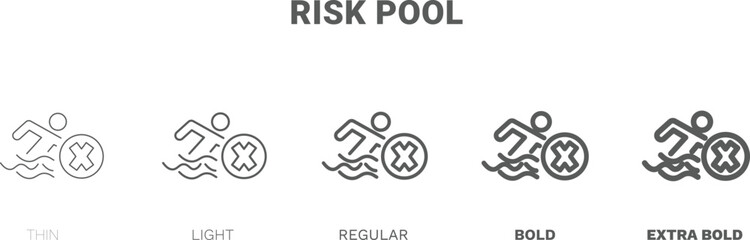 risk pool icon. Thin, regular, bold and more risk pool icon from Insurance and Coverage collection. Editable risk pool symbol can be used web and mobile