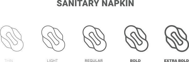 sanitary napkin icon. Thin, regular, bold and more style sanitary napkin icon from Hygiene and Sanitation collection. Editable sanitary napkin symbol can be used web and mobile