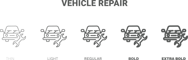 vehicle repair icon. Thin, regular, bold and more vehicle repair icon from Insurance and Coverage collection. Editable vehicle repair symbol can be used web and mobile